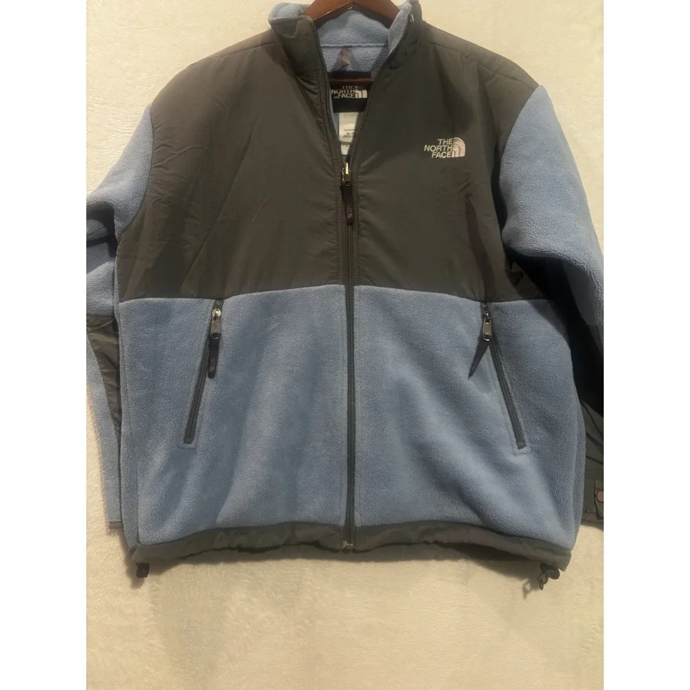 The North Face Youth Denali Fleece Full‎ Zip XL Blue Gray Winter Warm
